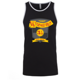 Black with gray trim crest tank top