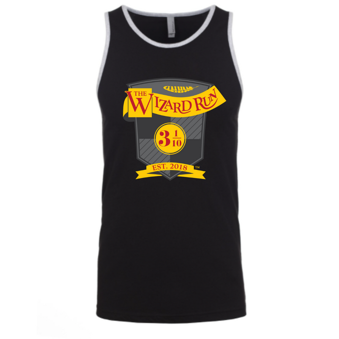 Black with gray trim crest tank top