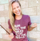 Wizard Run shirt with finisher medal and wand